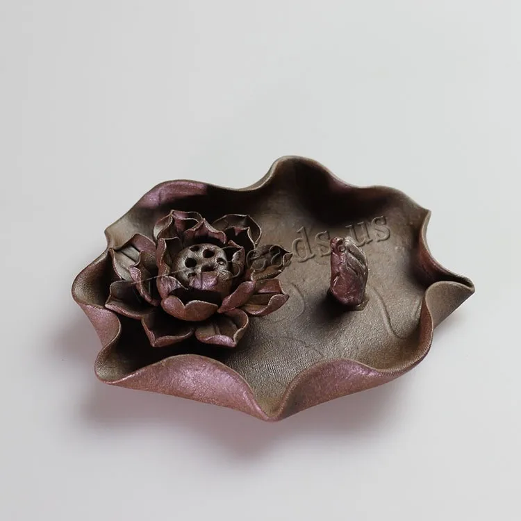 Ceramic Incense Burner Holder Portable Porcelain Lotus Flower Censer  Aromatherapy Furnace Holder Use In Home Office Teahouse