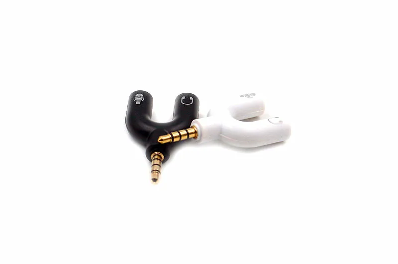 30PCS LOT 3 5mm Splitter Stereo Plug U shape Stereo Audio Mic Headphone Earphone Splitter Adapters for Smartphone MP3 MP4 Play