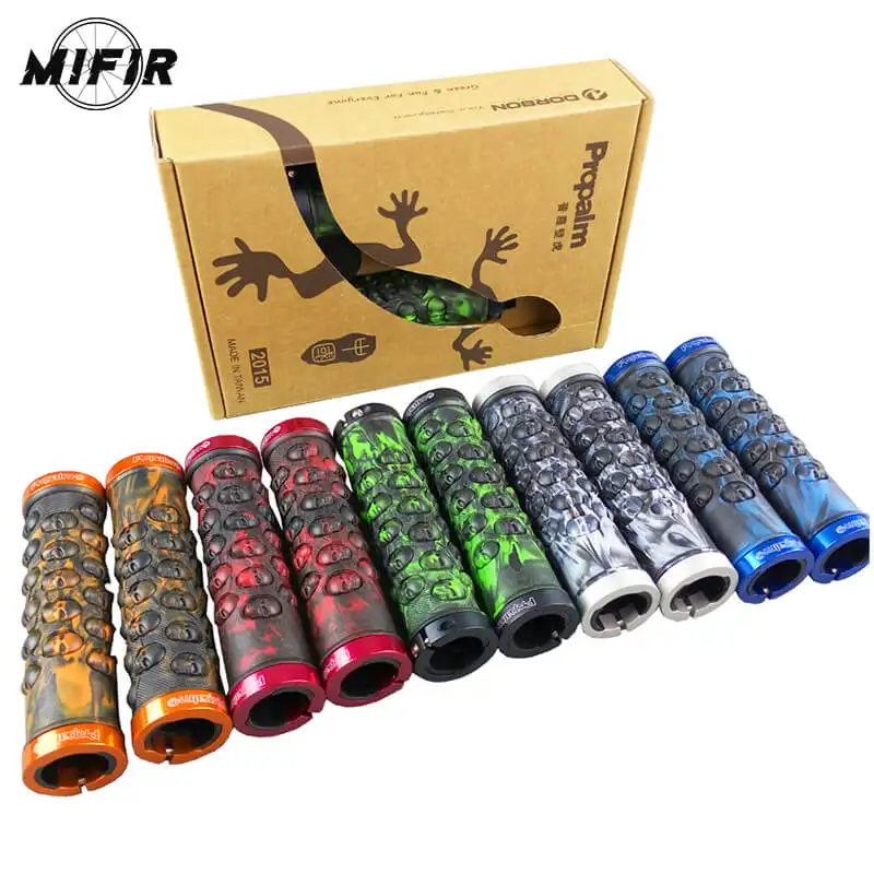 

PROPALM 1 Pair Bike Grips Double Lock Shock-Proof Anti-Slip for MTB Mountain Road Bike BMX Fixed Gear Bicycle Bar Grips 5 Color