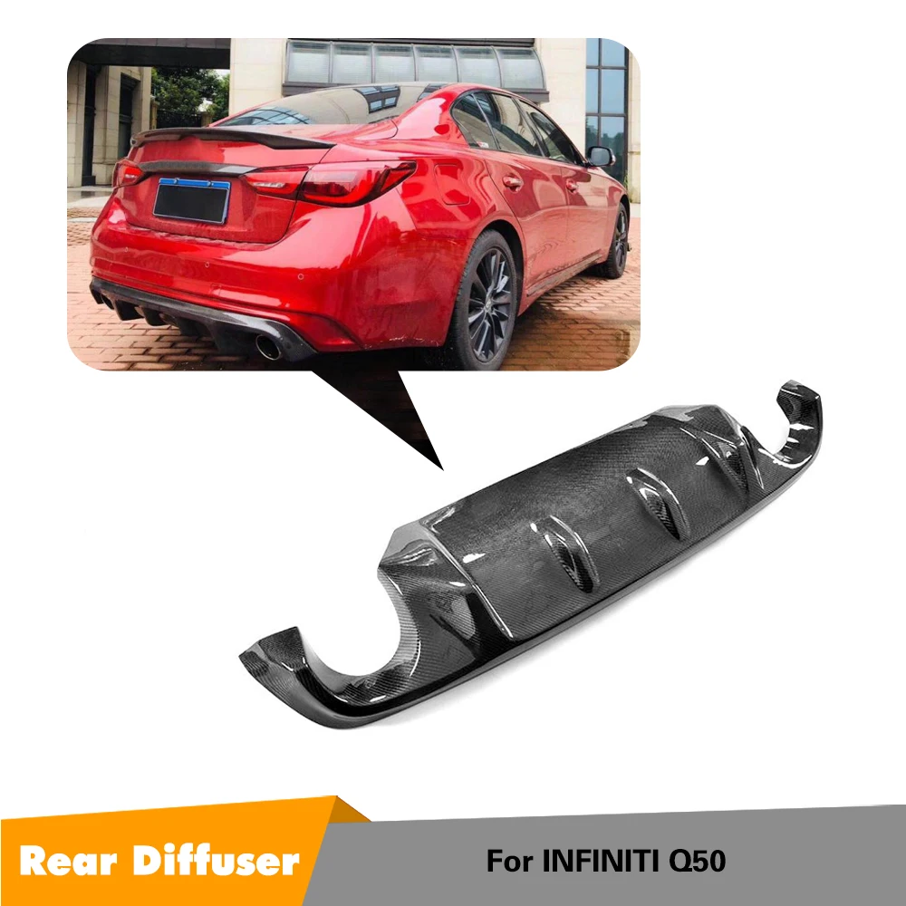 Diffuser For Infiniti Q50 4door 2018 Carbon Fiber Rear Bumper Lip