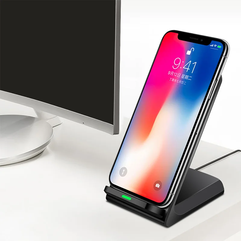 FDGAO Qi Быстрое беспроводное зарядное устройство для iPhone X XS Max 8 Plus XR USB Quick 10 Вт Подставка для зарядки для samsung S8 S9 Note 9 8 Xiaomi