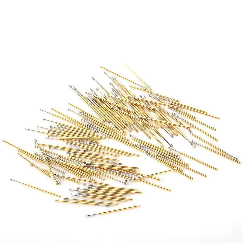 P100-H2 Length 33.35mm Metal Spring Test Probe Sawtooth Tip Spring Probe Tool For Test Voltage Gold Thimble Home Tool