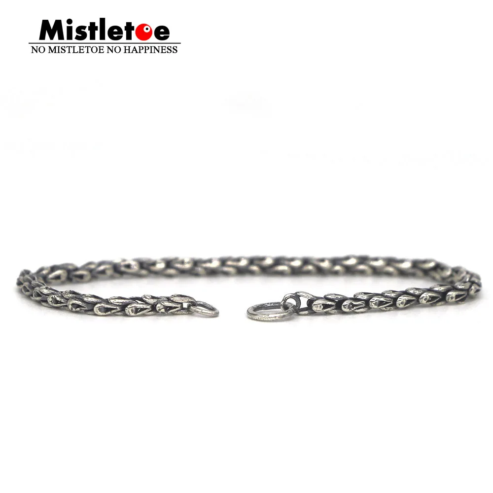 Comprar Muérdago 925 esterlina brazalete de cadena plateado Ajuste de joyería de eurpeón