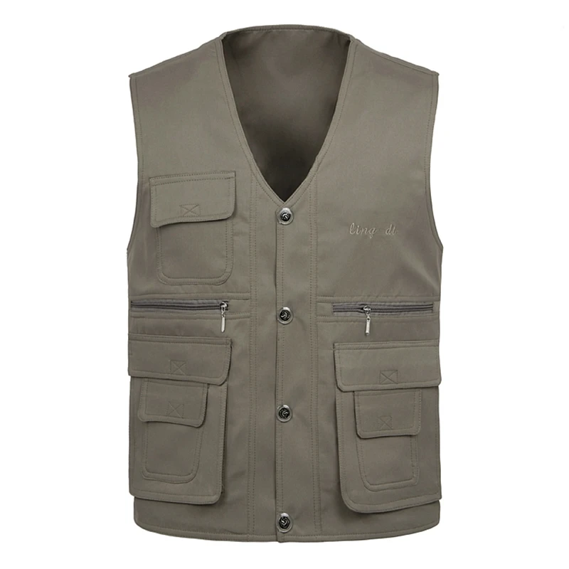 

B new Spring men's two-sided vest multi-pocket multi-pocket vest men casual fishing photography vest plus size S-4XL