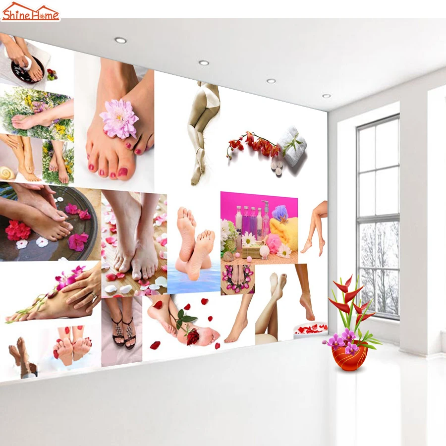 Shinehome Spa Salon Nail Foot Art Massage 3 D Wallpaper For Room 3d Wall Background Rolls Paper Roll Wallpapers Papel De Parede Roll Wallpaper 3 D Wallpaperwallpaper For Room Aliexpress