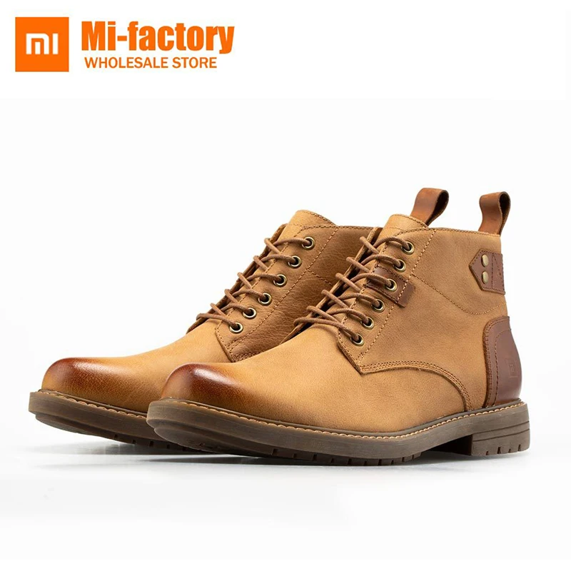 

New Xiaomi Qimian Cowhide Men Boots Comfortable High Quality Spring Autumn And Winter Man Shoes Ankle Boot Men's Snow Shoe Work