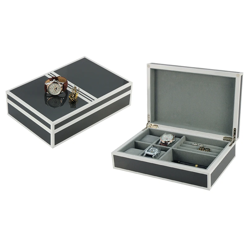 

SONNY luxury Wooden Cufflink Watch Display Boxes Jewelry Storage Organizer with 4 Slots Watch Case for Women Men Collection Boxe