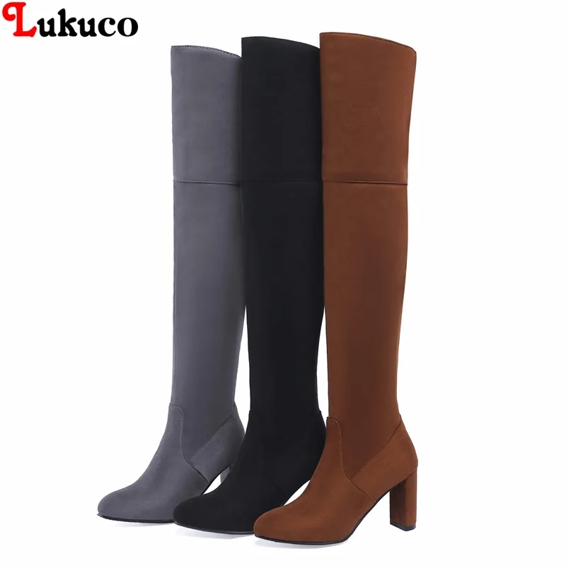 

Lukuco Popular design Pumps Autumn Winter Shoes Over the knee boots Large Size 44 45 46 47 48 Handmade Free Shipping Women Botas