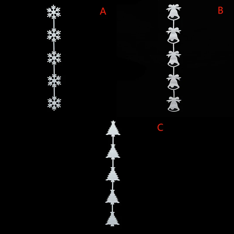 3PCS Artificial Snow Frozen White Snowflakes Wall Hanging Paper String Decor For Party Wedding Christmas Decoration