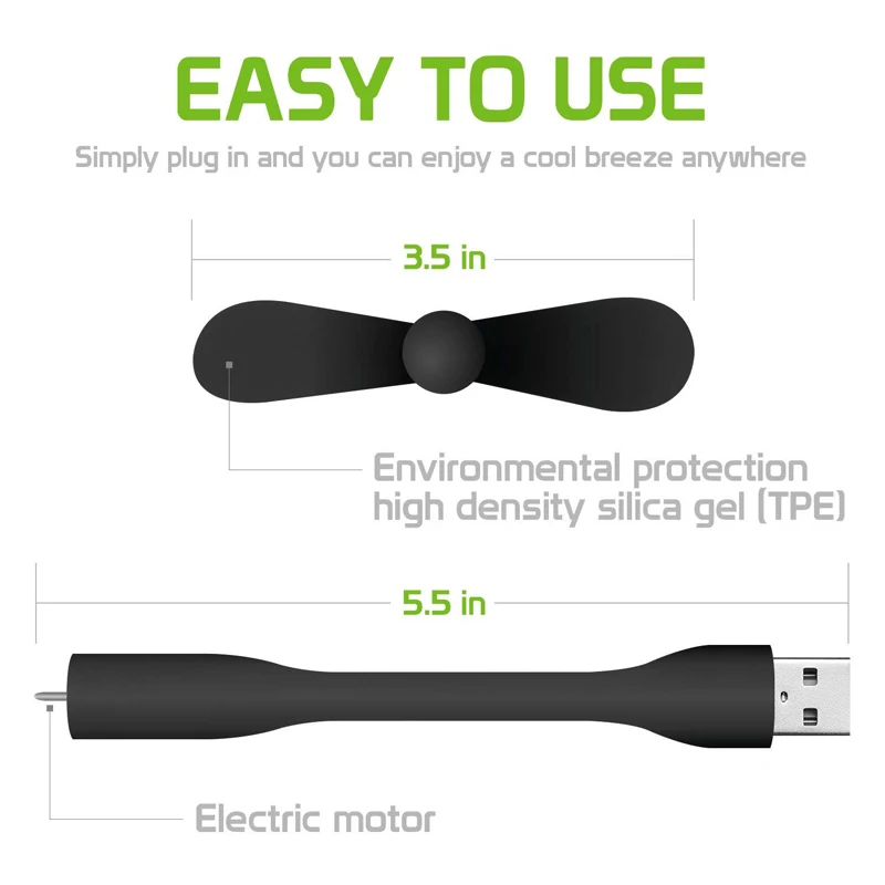 Мини вентилятор USB креативный гибкий портативный охлаждающий для ноутбука