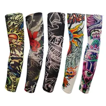 Long Sleeves Fake Tattoo Stockings Elastic Arm Sleeve Comfortable Fashion Skins Sun Protective 5Pc/lot