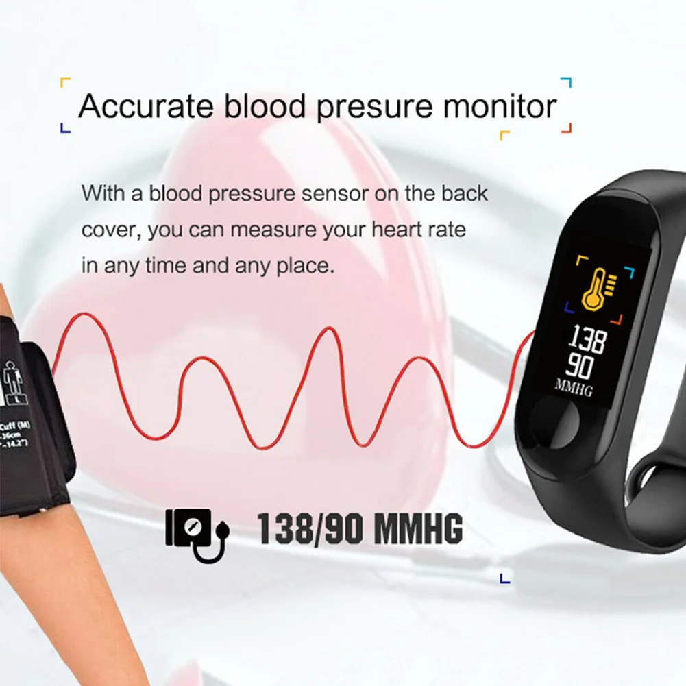Умный Браслет крови 0,96 дюйма TFT экран фитнес-трекер монитор сердечного ритма водонепроницаемые часы