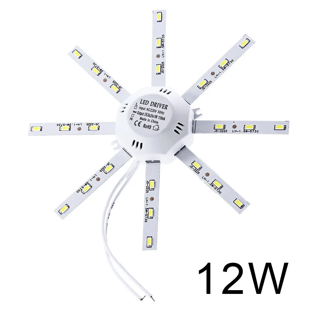 12/16/20/24 Вт круглый 5730SMD светодиодный потолочный Панель вниз лампочка габаритов Белый 220 В энергосберегающие лампы светодиодный Светодиодная лента LED освещение гибкий