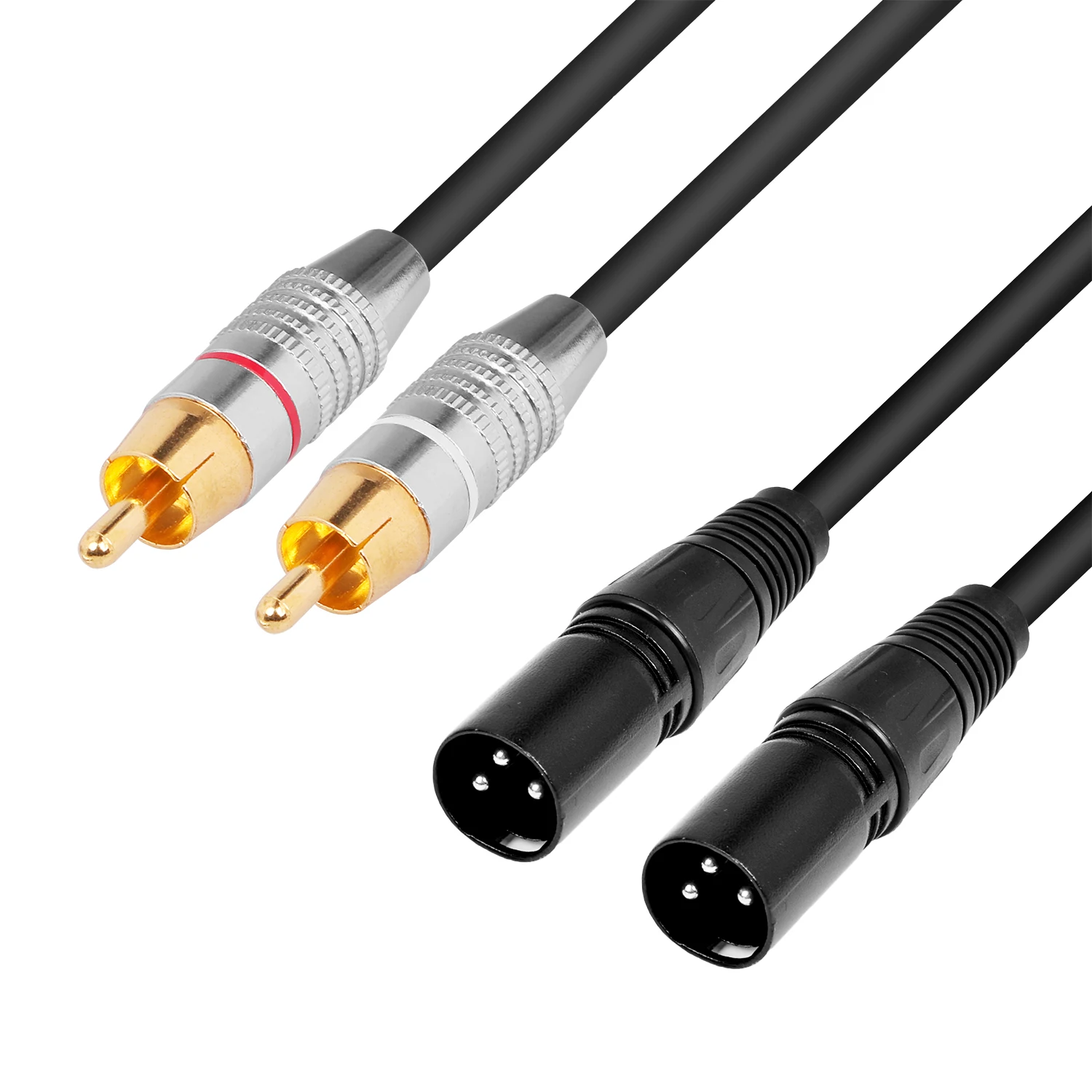Кабель с двумя штекерами XLR и RCA аудиокабель 2 HiFi провод 4N OFC для усилителя микшера