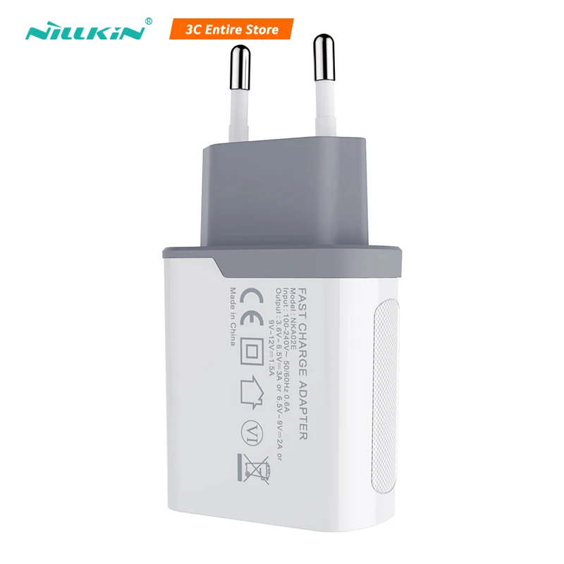 

Nillkin QC 3.0 Phone USB Charger 3A Fast Charger US EU UK Travel Charger USB Wall Phone Charger for xiaomi for huawei oneplus 6