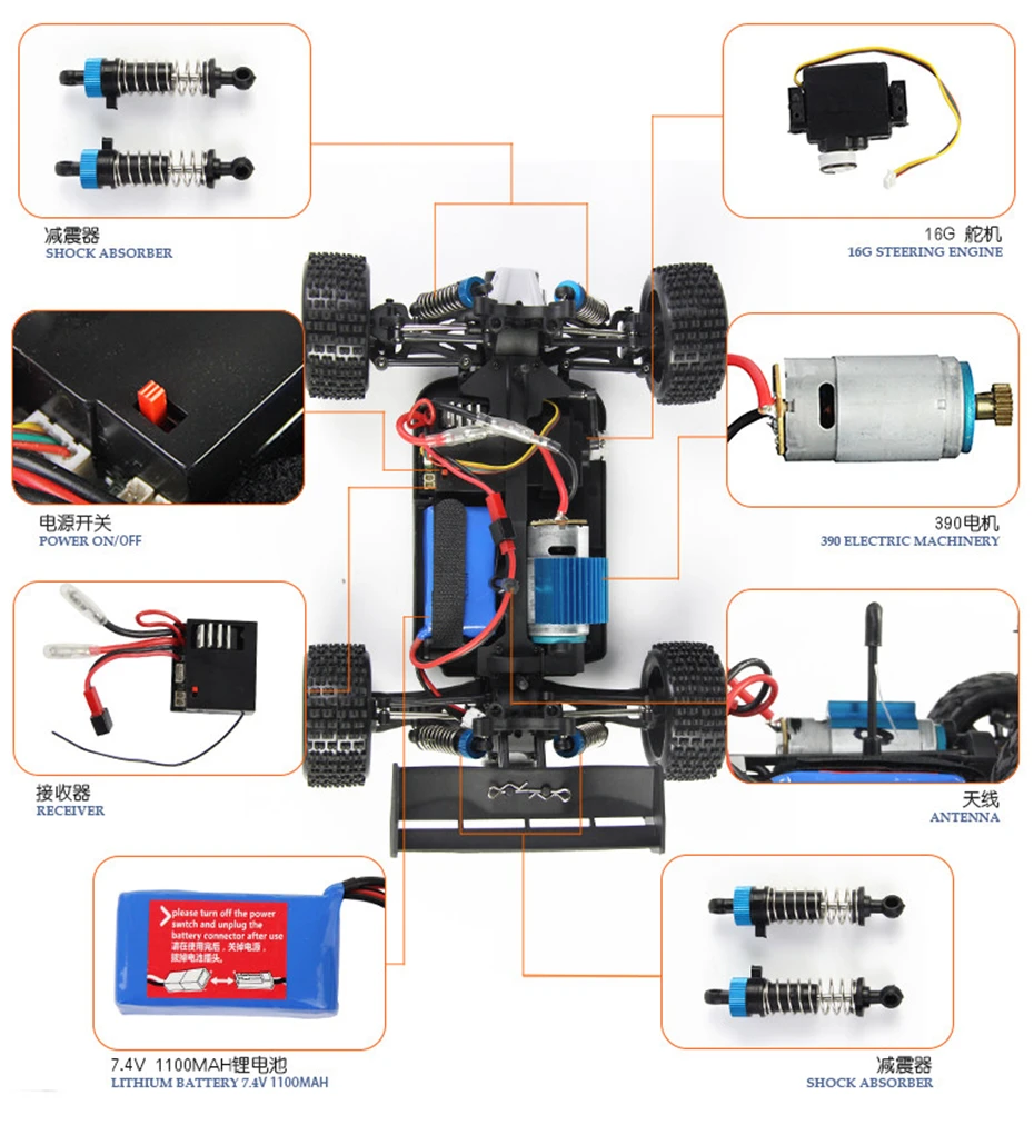 Wltoys A959 RC 1:18 Масштаб RC автомобиль 4WD 45км/ч внедорожные высокое Скорость р/у автомобиль для дрифта радио Управление рок-кроулинга, Управление автомобиля