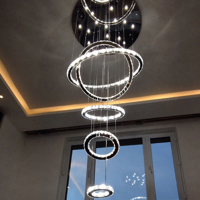 

GETOP Luxury Large Restaurant Crystal Ceiling Light LED Bulbs Modern Simple Creative Indoor Home Lighting For Foyer DHL Free