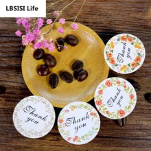 LBSISI Life 108 шт цветок спасибо стикер пирог печенье конфеты бирки на сумку креативная бумажная печать клей декоративные на заказ