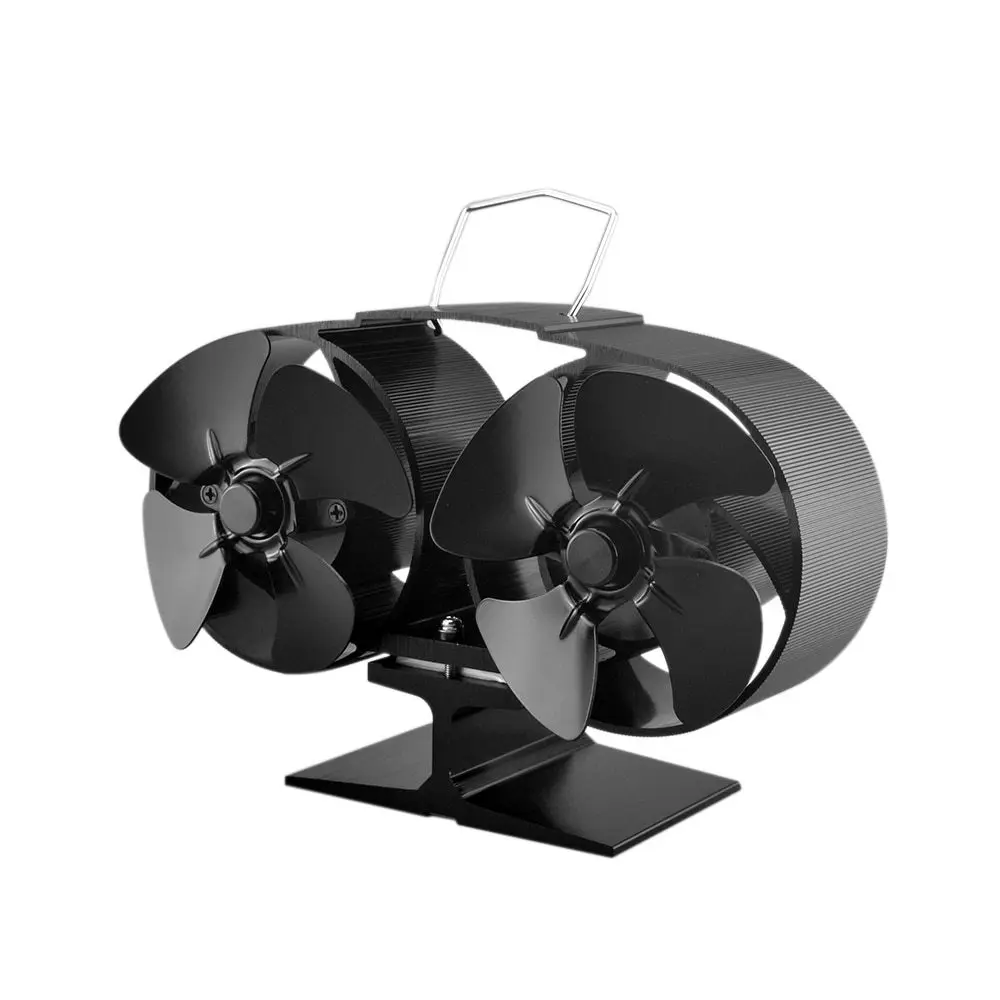 8 лезвие вентилятор для камина сдвоенный двигатель с тепловым питанием эко вентилятор для камина топлива эффективное распределение тепла