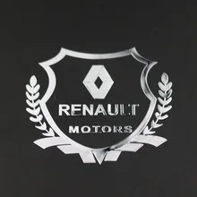 2pcs Excellent 3D metal car sticker Emblem Badge case For Renault Megane 2 3 Duster Logan Clio Laguna 2 Captur Accessories
