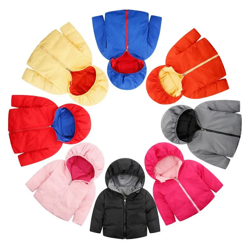 CROAL CHERIE  90-140cm  Double-sided Children's Boys Outerwear Jacket Winter Kids Down Jacket For Girls Tracksuit Windbreaker  (2)