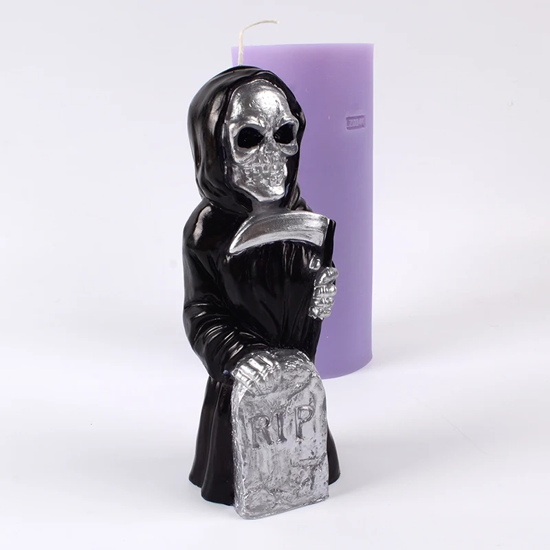 Николь силиконовая форма для мыла в форме свечи череп скелет надгробная надгробия Хэллоуин террор призрак плесень