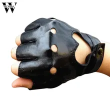 Перчатки с открытыми пальцами Модные женские спортивные перчатки без пальцев из искусственной кожи рукавицы