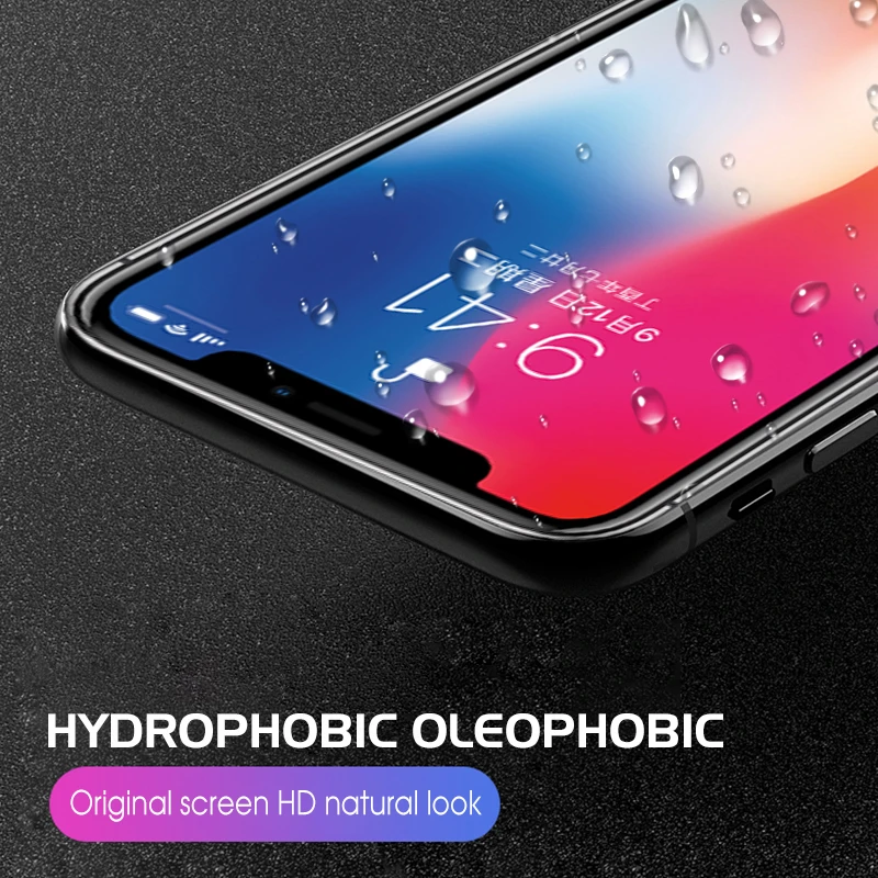 9D полное покрытие закаленное стекло для iPhone 7 Plus XR X XS MAX 8 6 6s 10 защита экрана