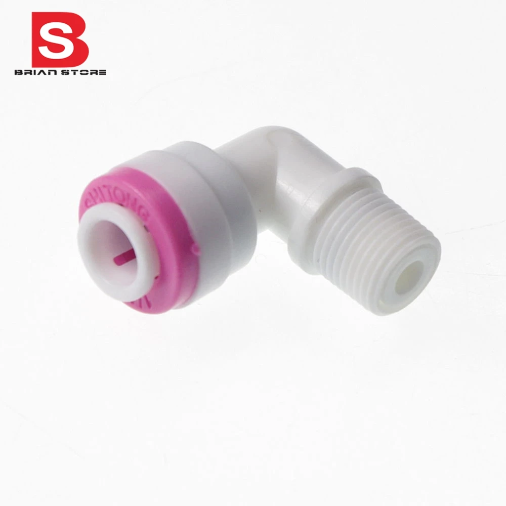 

3 PCS 1/8"   male 1/4" Tube elbow Quick Connection Check Valve Fittings  Aquarium RO Water System ST007