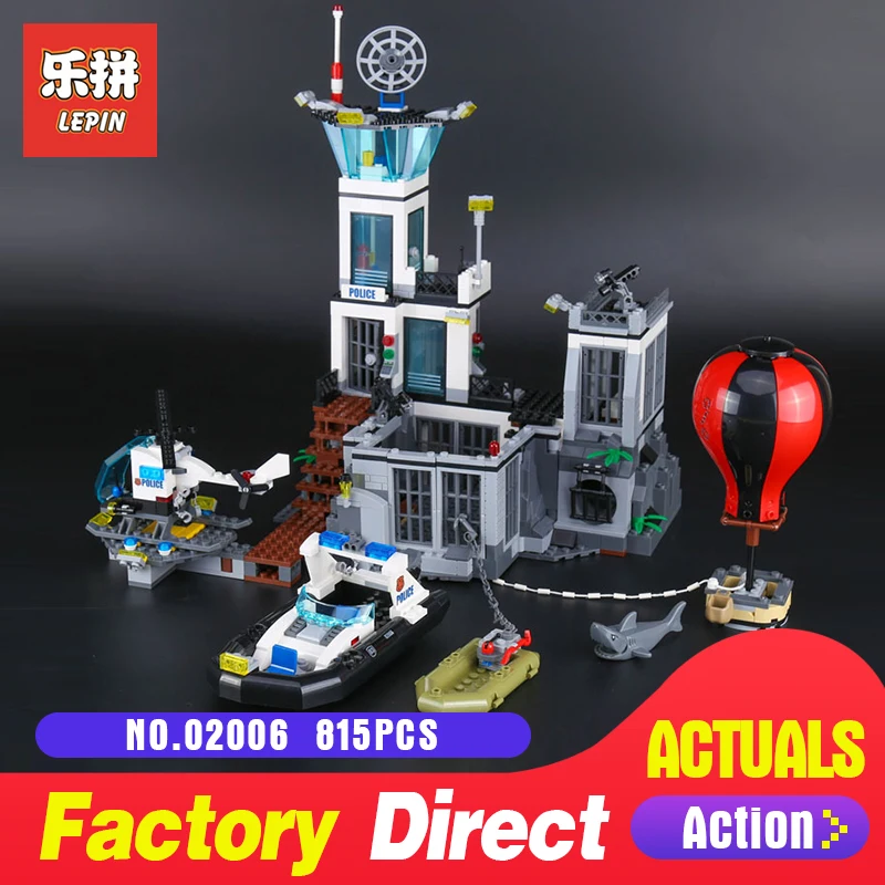 

Lepin 02006 815Pcs City Series The Prison Island Set 60130 Building Blocks Bricks Educational Funny Toy For Children Gifts LegoI