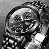 Reloj masculino en este momento relojes para hombre marca de lujo de negocios de moda de cuarzo reloj de deporte de los hombres de acero resistente al agua reloj negro ► Foto 3/6