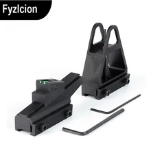 Adjustable Quick detachable Fiber Optic Open Front Rear Sights for Dovetail 3/8 Inch 11mm Rail dovetail Mount Airgun Sight set