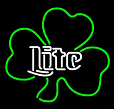 Custom Miller Lite Shamrock Glass Neon Light Sign Beer Bar | Освещение