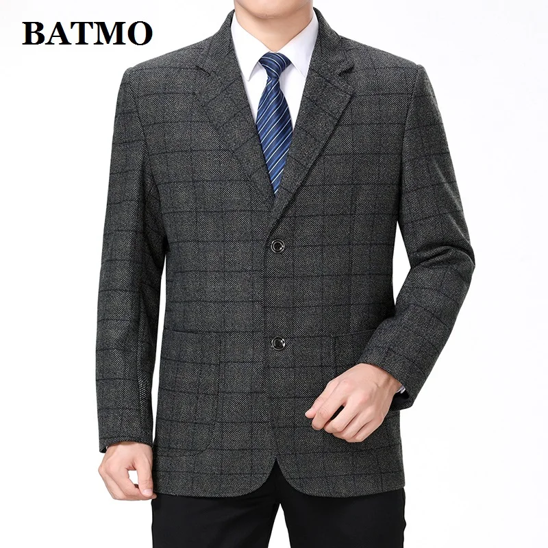 Batmo Новое поступление высокое качество smart casual клетчатый мужской пиджак, мужские повседневные костюмы, мужские куртки Плюс-размер 52