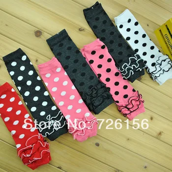 

Free Shipping (60pair/lot) Ruffled Baby Leg Warmers Wave Point Cotton Leg Warmer Baby Polka Dot Leg Warmer