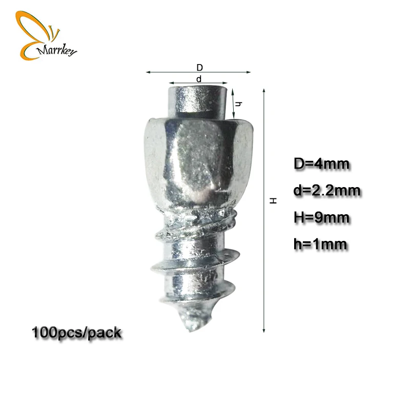 Marrkey 500 шт 4*9 мм карбидные шины шпильки Винт снег Шипы/противоскользящие шипы шпильки для велосипедных шин/сапоги MS4* 9 шипованных велосипедов
