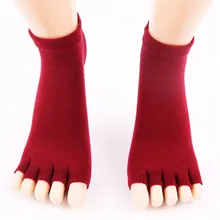 Прямая поставка, женские носки для йоги с открытым носком, спортивные дышащие носки для занятий танцами, пятью пальцами, женские нескользящие массажные носки для фитнеса