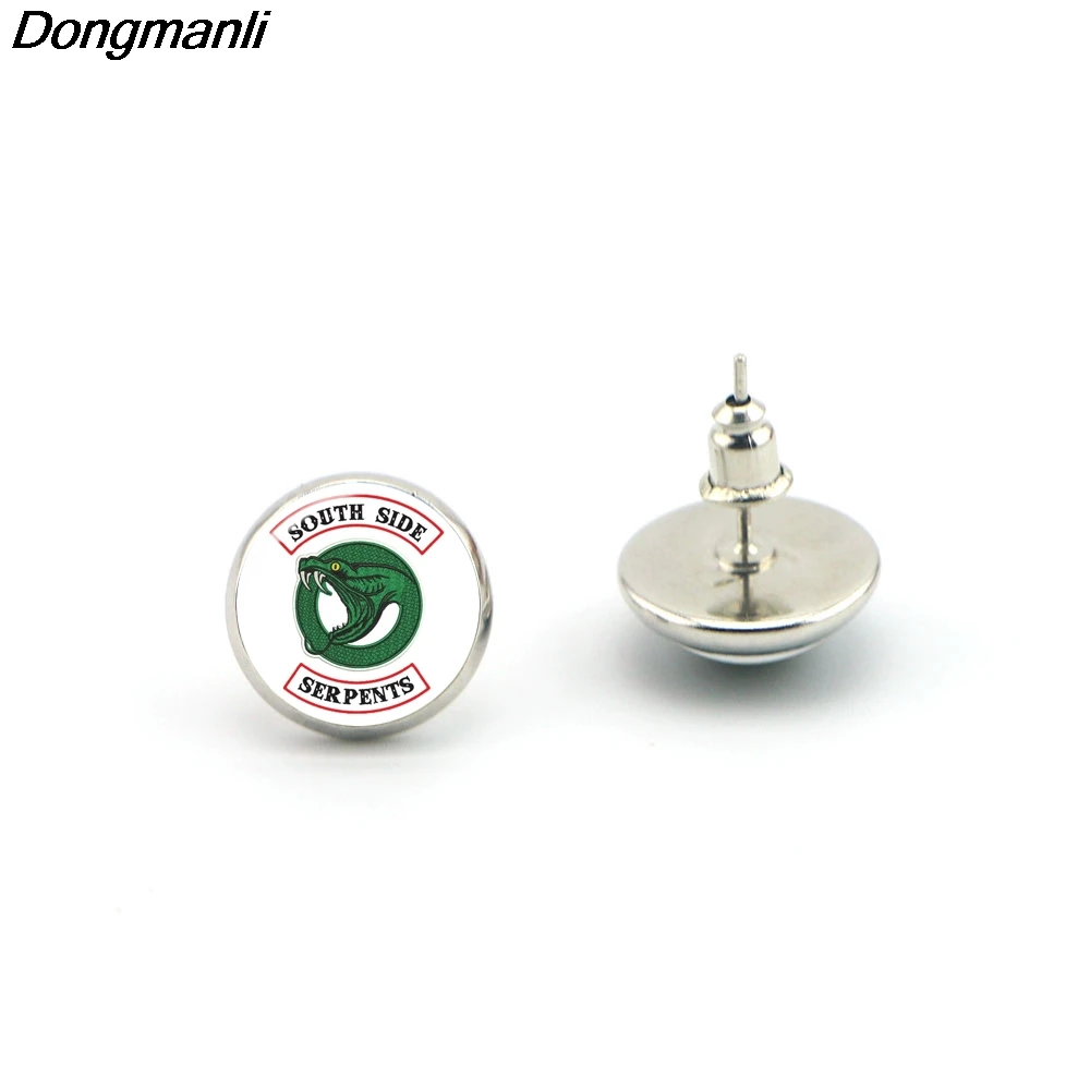 M1103 Dongmanli 2018 New Arrival Riverdale Stud Earrings Mysteries Of Riverdale Jewelry Glass Dome Earring Metal Stud Earrings Fashion Jewelry