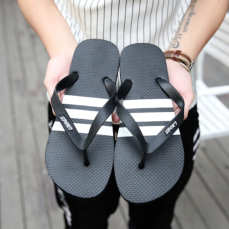

COOLVFATBO Hot Sale Summer Rubber Shoes Fashion Flip Flops Men Sandals Male Flat Beach Slippers Good Quality Brand Shoes Men