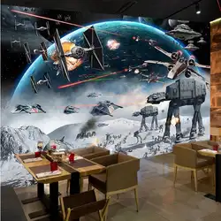 Фотообои на заказ 3D стерео мультфильм шок Звездные войны Фреска детская комната кафе КТВ фон настенная бумага для стен 3 D Papel Tapiz