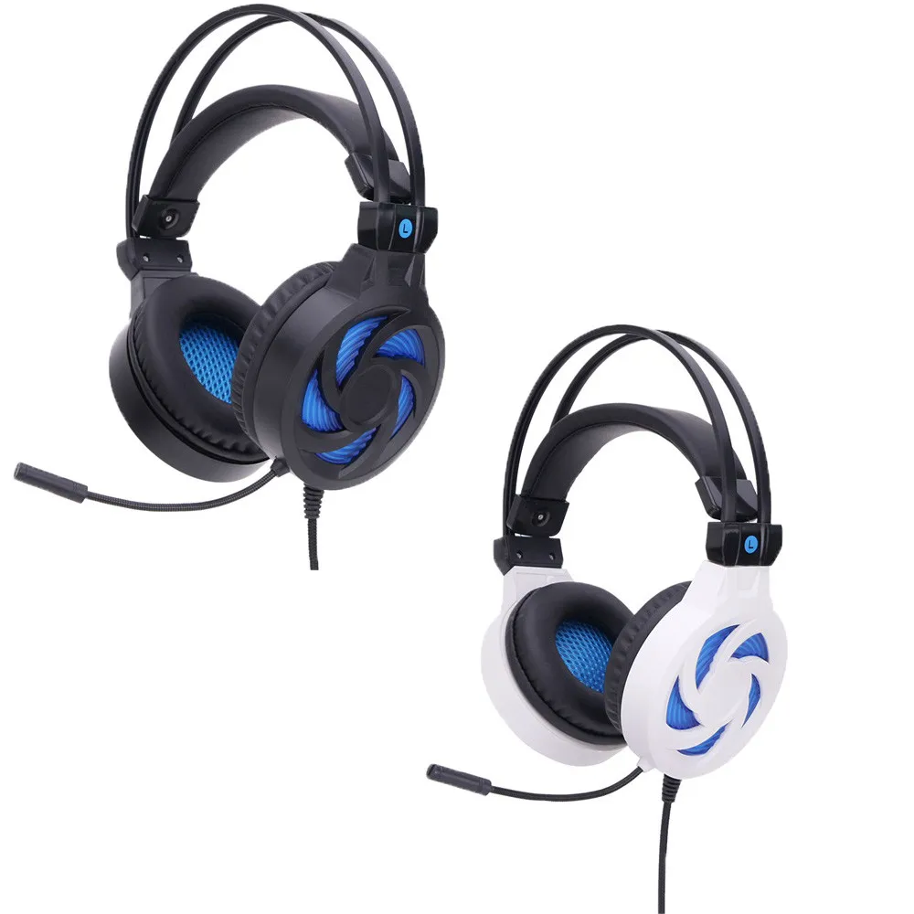 USB 3.5mm Wire With Mic Surround Stereo Gaming Headset Headband Headphone For PC