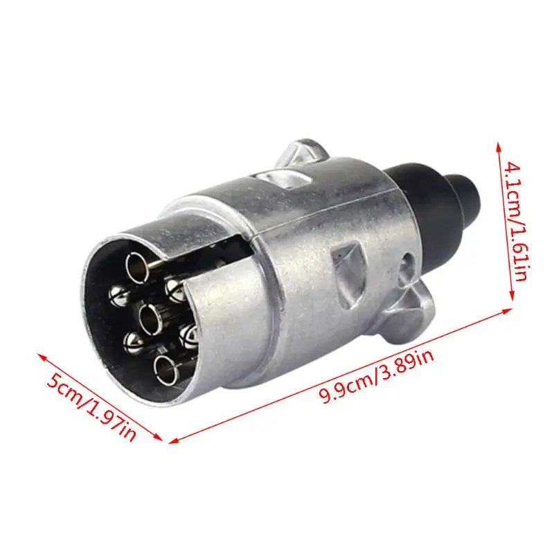 7 Pin Aluminium Alloy Plug Trailer Truck Towing Electrics 12V Connector EU Plug Electronics Accessories trailer socket trailer plug socket trailer plug