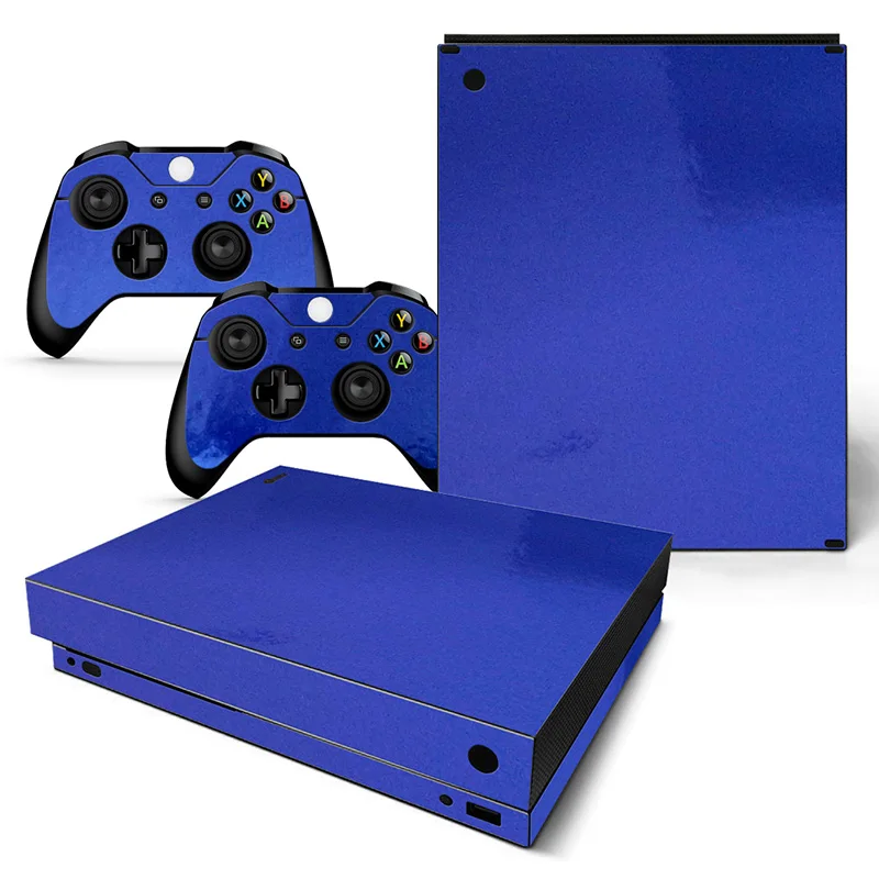 

2018 Electroplate Gold Glossy Skin Sticker For Xbox One X Console+ 2pcs Controlle decals wrap cover 6Colors