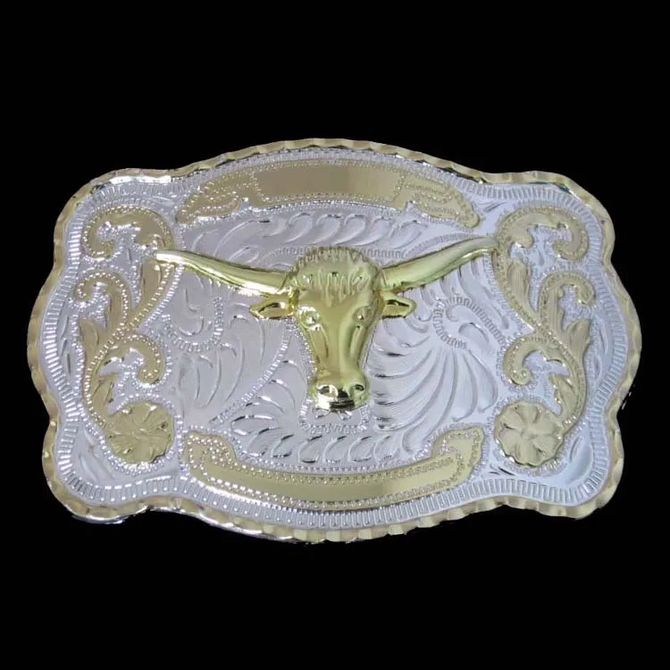 Классическая ковбойская пряжка для ремня в западном стиле серебристого цвета с золотым оттенком 4 см Ширина ремня