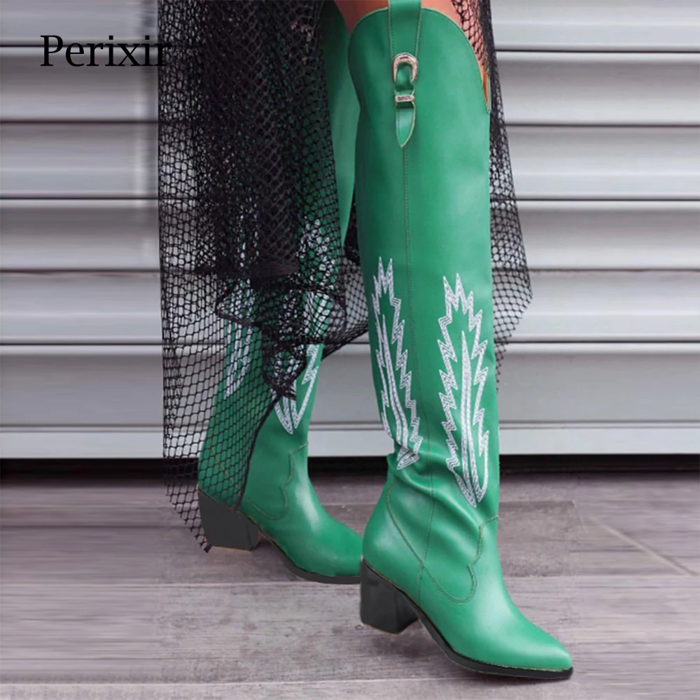 green cowboy boots womens