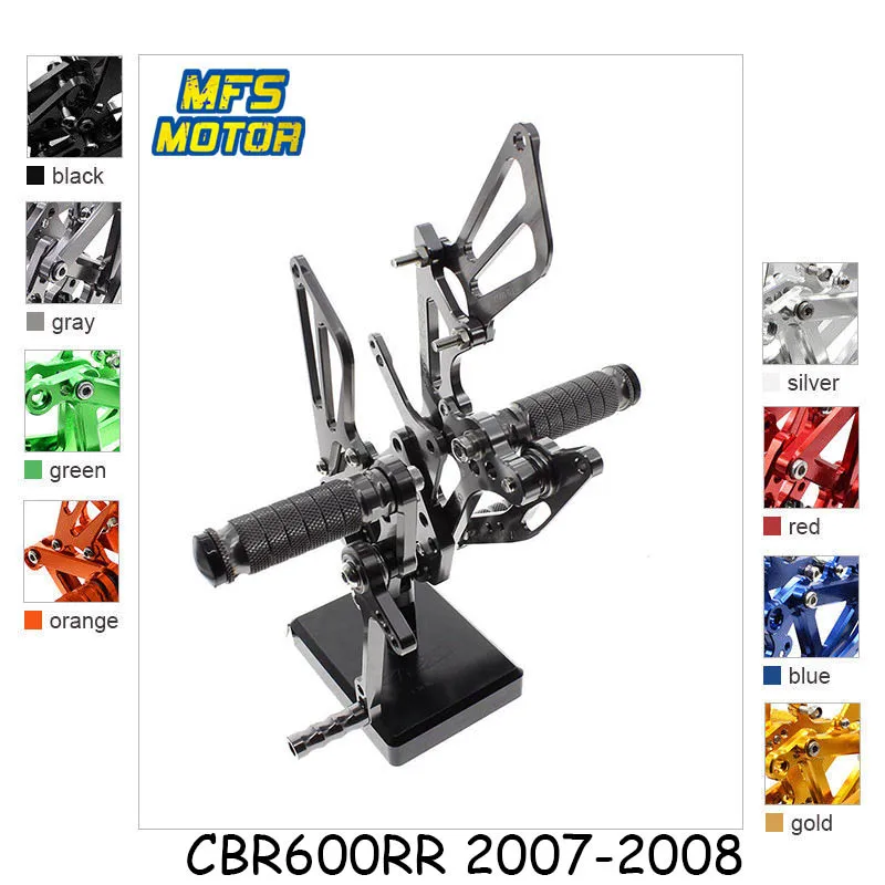 

For Honda CBR600RR Motorcycle Foot Pegs CNC Adjustable Rearset Foot Rests CBR 600RR CBR600 RR 2007 2008 Footrests Footpegs Pedal