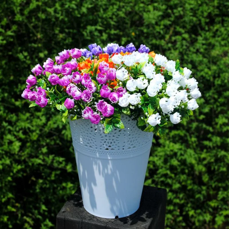 

4 Colors Furnishings Decorated Multiple Colour Simple Flower Arrangement Plastic Vase Flower Pots