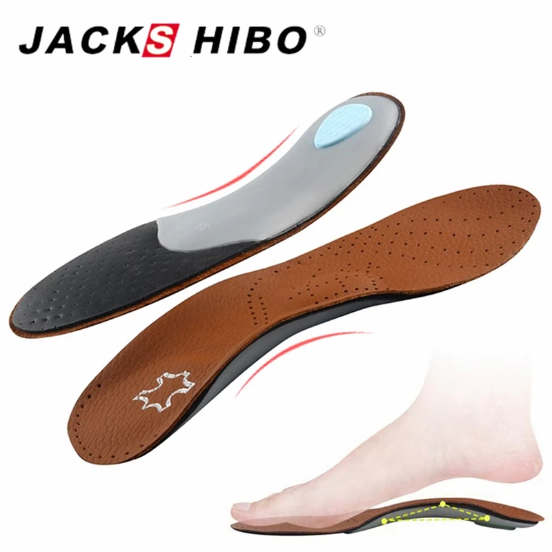 JACKSHIBO Leather Orthotics Insole for Flat Foot Arch Support 25mm