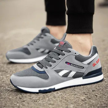 

New Trend Big Size Running Shoes Men Sneakers Breathable Air Mesh Shoes Outdoor Male Walking Shoes Black/Gray Sport Shoes