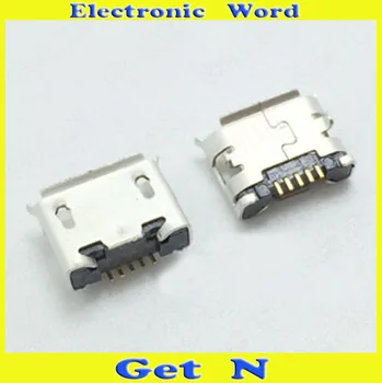 

100pcs Micro USB 5Pins Ports Connector SMD Type with Holes